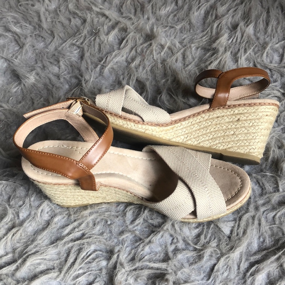 Lands’ End Summer Tan Espadrille Wedges